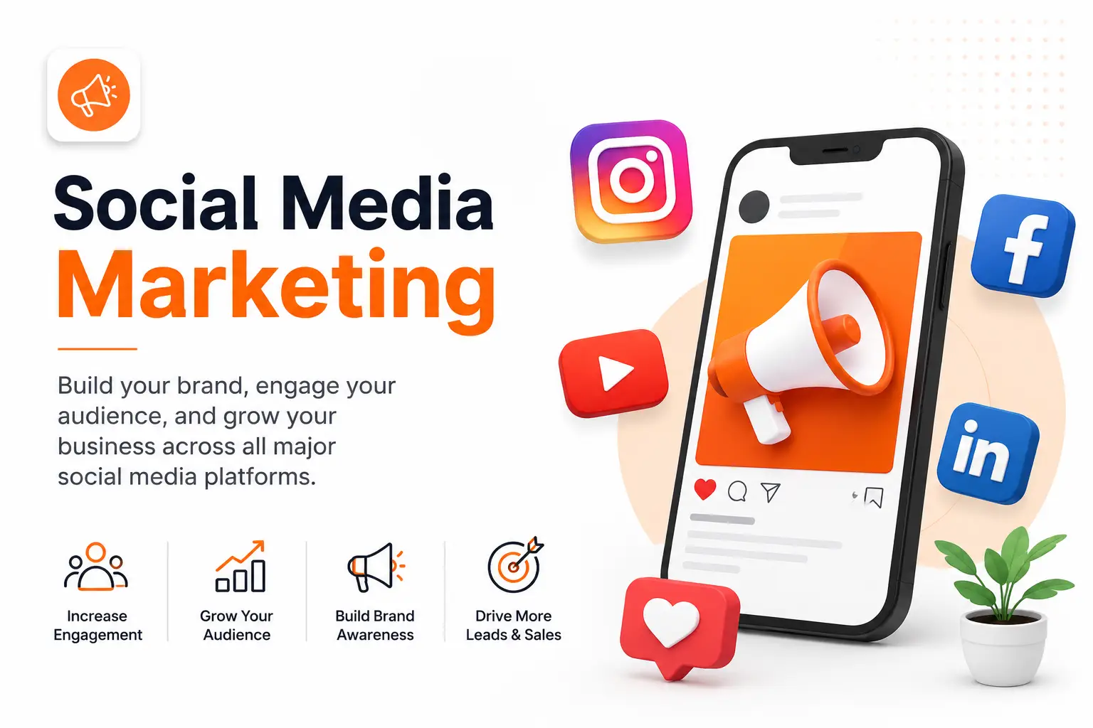 Social Media Marketing Services by More Digital Hub to grow your business with Instagram, Facebook, YouTube, LinkedIn marketing, brand awareness, audience engagement, and lead generation.